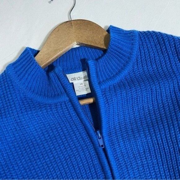 CW Classics Cardigan Knit Full Zip Open Pockets Large - Picture 5 of 6